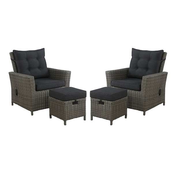 Alaterre Furniture Asti All-Weather Wicker 4-Piece Outdoor Seating Set, Weight: 84.62 AWWF033FF - main